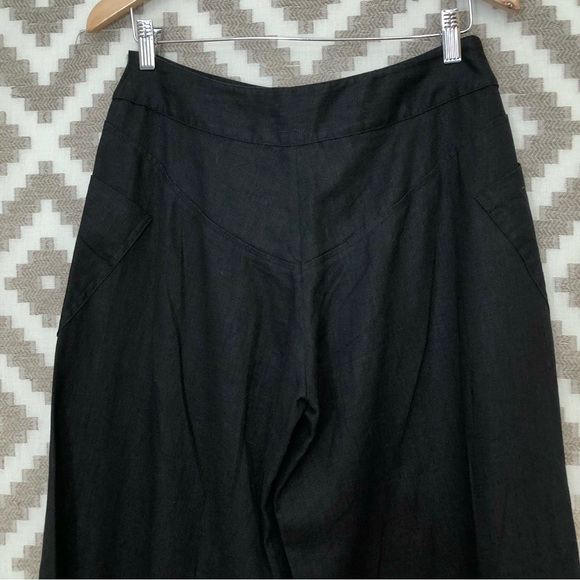 Babette Black Linen Lagenlook Wide Leg Pants - Picture 6 of 8